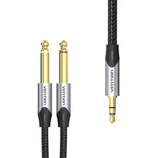 Cable Audio (2m) Trs 3.5mm Amplificador 6.5mmx2 Ts Oro Pc