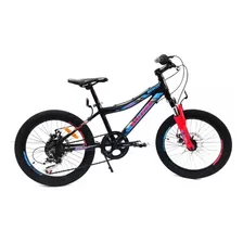 Mountain Bike Infantil Raleigh Rowdy R20 22 7v Frenos De Disco Mecánico Cambios Shimano Y Shimano Tourney Tz400 Color Negro/azul/rojo Con Pie De Apoyo 