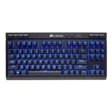 Teclado Gamer Bluetooth Corsair K63 Wireless Qwerty Cherry Mx Red Español España Color Negro Con Luz Azul