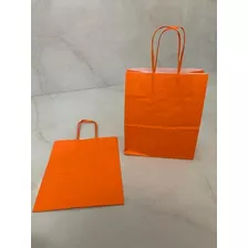 10 Sacolas Depapelcolorida Laranja 17,5x8,50x21,5bolsafesta