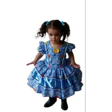 Vestido Festa Junina Infantil Caipira+brinde Laço De Cabelo