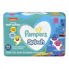 Lenços Umedecidos Pampers Splashers Baby Shark 192 Unidades