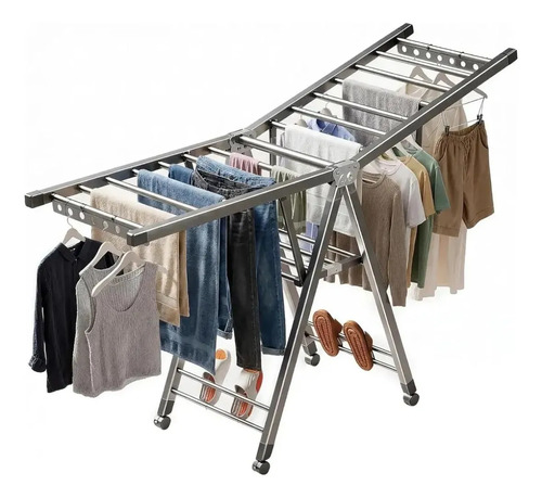 Tendedero Plegable Acero Inoxidable 180cm Gris