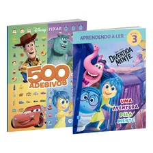 Kit Livros Infantis Com Atividades Paginas Para Colorir E 500 Adesivos Aprendendo A Ler Disney Pixar Divertidamente E Muito Mais