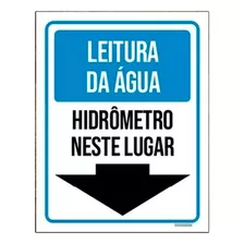 Kit 5 Placasinalização Leitura Água Hidrômetro Neste Lugar