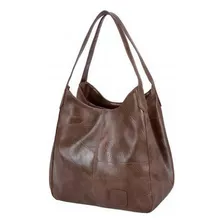 Bolsa Feminina Reforçada Bolso Antifurto Ombro Couro Cor Café