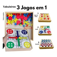 Jogo De Mesa 3 Em 1 - Madeira Mdf