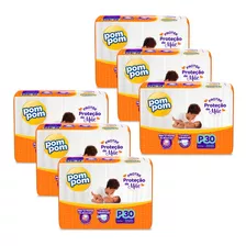 Kit 6 Fraldas Pom Pom Protek Proteção De Mãe Jumbo P 30un