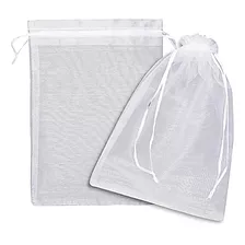 Kit 50 Saquinho Saco Organza 10x15 Branco Lembrancinha Joia