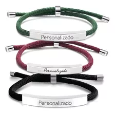 Pulsera Hombre Mujer Acero Quirúrgico Grabado Personalizado