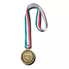 10 Medallas Fútbol Cancha Tricolor