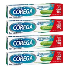 Kit 4 Ultra Corega 68g Menta Fixador Dentaduras Grande