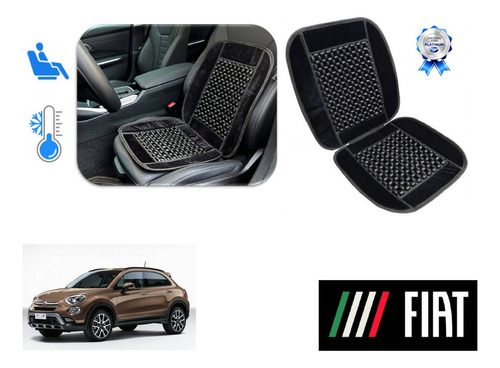 Respaldo Bolitas + Cubre Volante Piel Fiat 500x 2016 2017 Foto 3