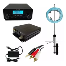 Transmissor Para Rádio Fm 15w Kit Preto + Antena E Cabo Rg58