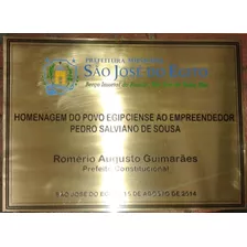 Placa De Bronze Escrita 30x40