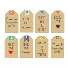 100 Tags Etiquetas Personalizadas Papel Madera Kraft