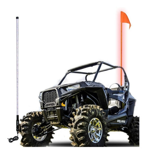 Antena Bandera Led Rgb Control Remoto Banderin Whip Todoterreno Para Cuatrimoto Atv Utv Rzr Can Am Polaris 1.80 Metros
