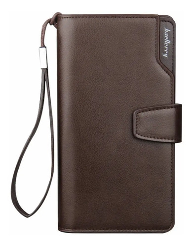 Cartera De Lujo Para Caballero Con Tarjetero Y Porta Celular Color Marrón