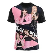 Camisa Camiseta Full 3d + Bandana Black Pink Banda Music Md2