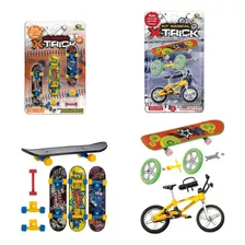 Kit Brinquedo C/4 Skate E 1 Bicicleta De Dedo Acessórios