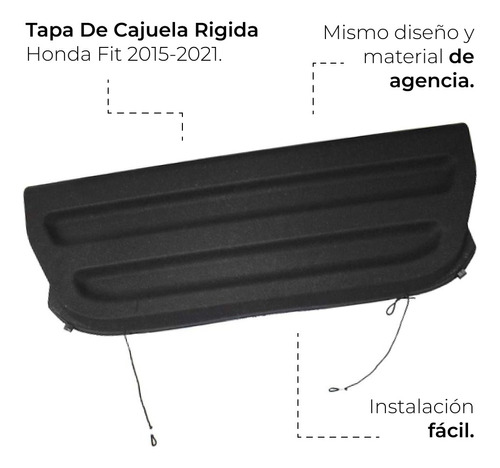 Tapa De Cajuela Rigida Honda Fit 2015-2021 Foto 2