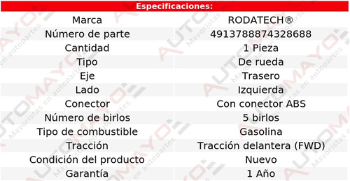 1 - Maza De Rueda Tras Izq Rodatech Rx350 V6 3.5l Fwd 07-09 Foto 5