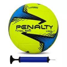 Bola Futsal Penalty Lider Ultra Fusion + Bomba De Ar Cor Amarelo/azul/preto