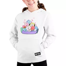 Sudadera Bts X Bt21 Corazones Mod02 Niños / Mujer/ Hombre