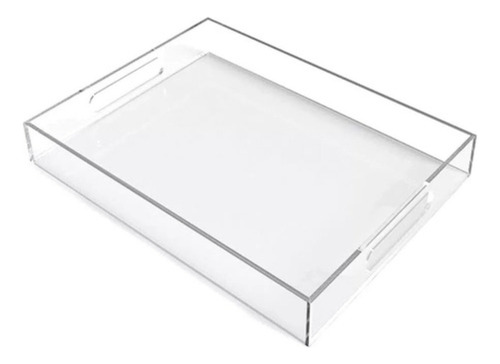 Bandeja Decorativa Transparente Multiuso 25x20x5cm Acrílica Transparente