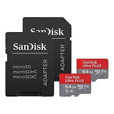 Tarjeta Microsd De 64 Gb Con Adaptador Sd Color Gris Y Rojo