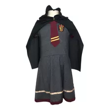 Fantasia Infantil Hermione 100%algodão +capa Gravata Varinha