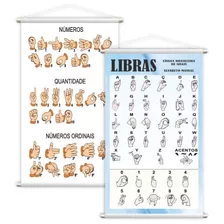 Libras Sinais + Números E Quantidades Kit 2 Banners 80x50cm