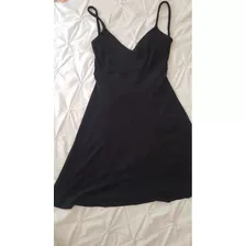 Vestido De Fiesta Negro Espalda Descubierta Tiras Talle S