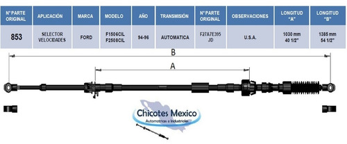 Chicote De Velocidades Para Ford F150 6cil F250 8cil 94-96 Foto 4