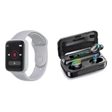 Combo Smartwatch D20 + Auriculares Inalámbricos F9 Negro