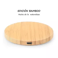 Cargador Celular Inalámbrico Tecnología Qi Bambo Casa Oficin