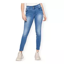 Jeans Ellus Mujer Leggins Cropped Skinny 2 Botones Celeste