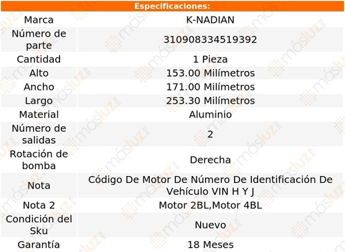 Bomba Agua Pontiac Ventura V8 5.7l 76-77 K-nadian Foto 3