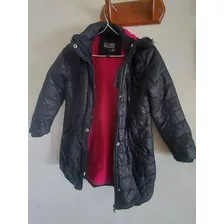 Campera Negra Talle 8 Int Polar Fucsia Hermosa Calentita