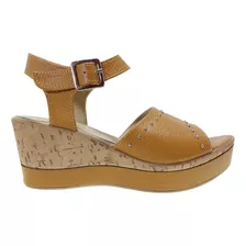 Sandalias Mujer Taco Chino Cuero Vacuno Riot Karima Verano