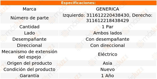 Kit Espejos Elect C/desemp C/direcc Nissan Pathfinder 17/18 Foto 2