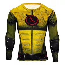 Camisa De Compressão Flash Reverso Rashguard Manga Longa