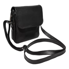 Bolsa Shoulder Bag Pequena Masculina Couro Legitimo Em Ziper