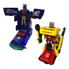 Transformers Caminhão Vira Robo + Camaro Vira Robo Som E Luz