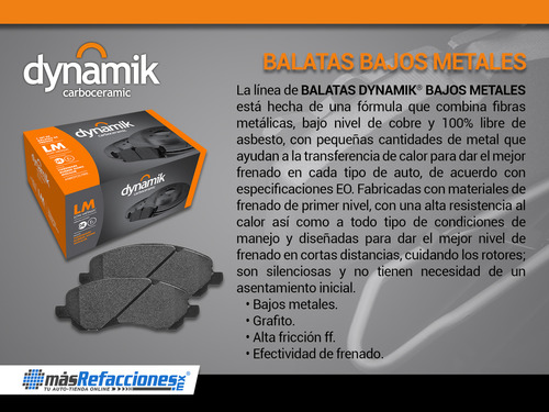 Balatas Metales Bajos Delanteras Bravo L4 1.6l 09-10 Dynamik Foto 5