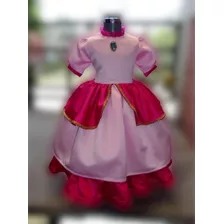 Vestido Princesa Peach Para Niña Fiesta