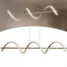 Lustre Pendente Moderno Luxo Led Bivolt Sala De Jantar Casa Cor Dourado 110v/220v