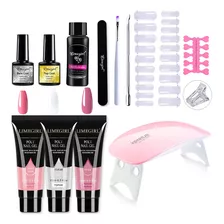 Kit De Esmalte De Gel Con Lámpara, Base, Brocha, 13 Piezas