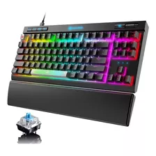 Teclado Mecánico 80% Rgb Switch Blue Soporte De Muñeca