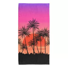 Toalha De Praia Piscina Gigante 140x70cm Aveludada Estampada Sunset